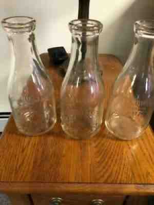 3 Vintage Bimini Farm Milk Bottles Lang Horne Pa