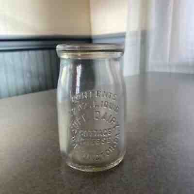 Vintage Snee Dairy 12ozCottage Cheese Glass Jar Bottle Washington pa