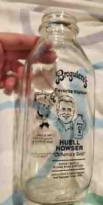VTG Broguieres Milk HUELL HOWSER CALIFORNIAS GOLD TV Show Glass Bottle Display !