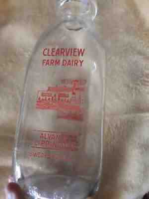 Vintage Swedesboro NJ Milk Bottle Quart 1959 Alvan Lippincott Clearview dairy