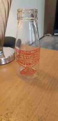 Vintage Greenwoods Shaw House Farm Apperley Bridge Half Pint Milk Bottle