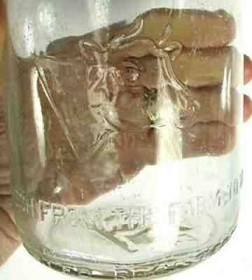 HOLLY RAVINE FARM Glendale NJ New Jersey Milk Bottle Quart Embossed Cow SREQ