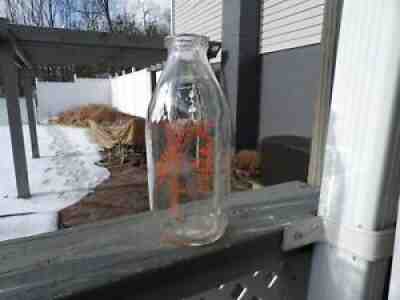 Vintage 1959 McMahon's Orange Paint Milk Bottle Altoona Pa FARM SHOW BOTTLE