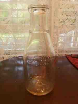 Vintage One Quart Embossed Milk Bottle D. F. Guers Tumbling Run, Pa