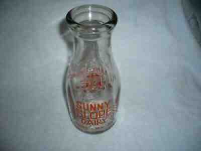 Clean SUNNY SLOPE DAIRY SPRING CITY PA Orange Pyro pint Milk w Keystone Horses