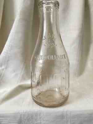 Vintage Quart Milk Bottle Hood's Dairy Boston Massachusetts 1944 H P Hood