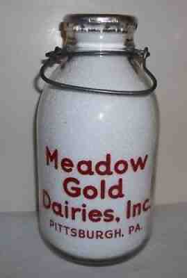 Meadow Gold Dairies Inc. Pittsburgh PA. Pyro Half Gallon Jug With Original Cap