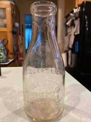 Vintage One Quart Milk Bottle Hoover Milk Co New Bethlehem PA