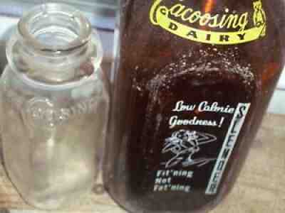 2 square Cacoosing dairy milk bottles, West Lawn, Pa. 1/2 Pint & a Quart