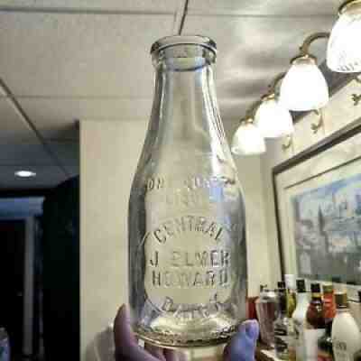 Qt Milk Bottle Central Dairy J Elmer Howard Baltimore MD Maryland Early Scarce