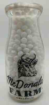 Half Pint Fantasy milk bottle McDonald Farm Disney Mickey Minnie Mouse Donald