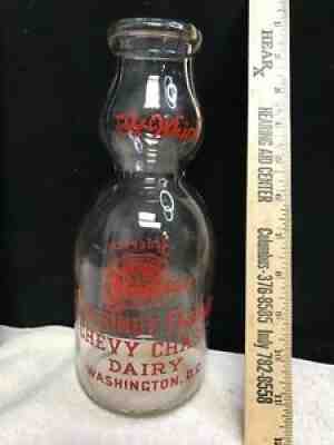 Chestnut Farms Chevy Chase Dairy Washington, D.C. Milk Bottle Quart Cream Top