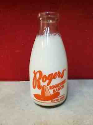 Ginger Rogers' dairy vintage QUART authentic milk bottle with cap