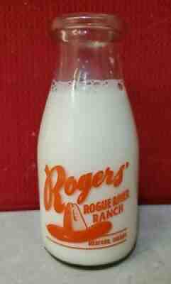 Ginger Rogers' dairy vintage PINT milk bottle with cap