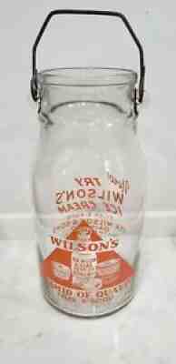 Ira Wilson Dairy Co Detroit Pyro Wide Mouth Gallon Jug Pyramid Of Quality 1930s