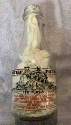 Vintage Frear Quart Glass Milk Bottle Dover Delaware With Ted Turtle On Side