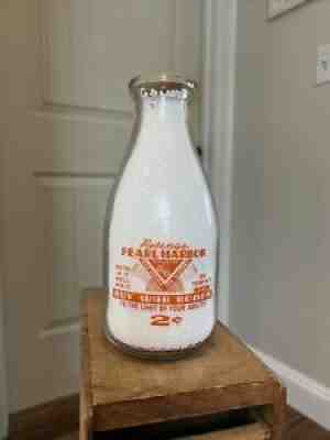 SRPQ WWII War Slogan Milk Bottle Illinois Valley Ice Cream Co - Streator Ottawa