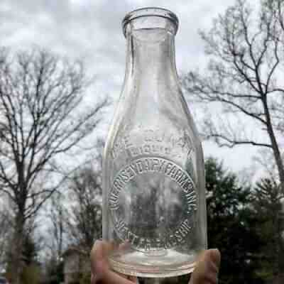 Qt Milk Bottle Guernsey Dairy Farmâ??s Inc West Friendship MD Rare Version Howard