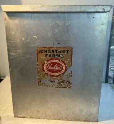 Milk Bottle Porch Box Cooler Chestnut Farms Sealtest Dairy Blind Man Made Vtg.