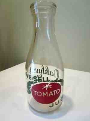 VINTAGE OAKHURST DAIRY MILK BOTTLE PORTLAND, MAINE WE SELL TOMATO JUICE