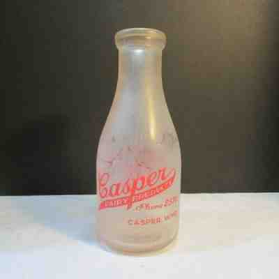 Antique Milk Bottle Casper Wyoming Sealed 1914 Idaho Mountain Cabin Find RARE