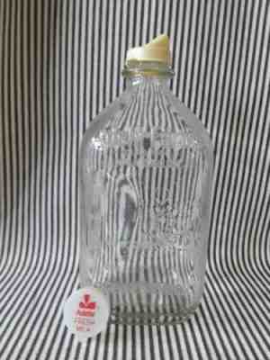 VTG GLASS HALF GALLON w/ORIG CAP & POUR SPOUT - ADOHR FARMS DAIRY LOS ANGELES CA