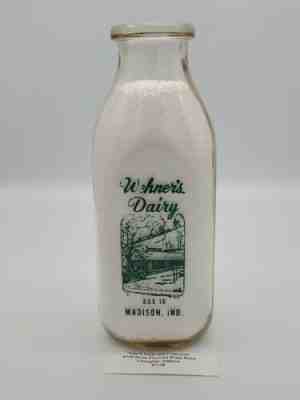 Rare 1952 Wehner's Dairy Madison, IND. Indiana Milk Bottle TSPQ Madison IN Dairy