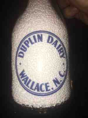 SUPER RARE DUBLIN DAIRY MILK BOTTLE QUART WALLACE NORTH CAROLINA NC N.C.