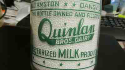 Williamston Dansville & Webberville, Michigan Quinlan Bros. Dairy Milk Bottle