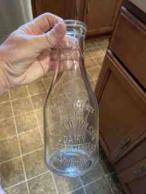 Rare Arnold Wilson Dairy Embossed Quart Milk Bottle Wilmington Ohio OH