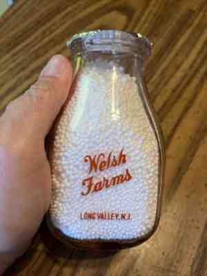 Welsh Farms Long Valley NJ Orange Square Half Pint Milk/Dairy Bottle