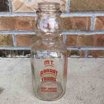 Mt Ararat Farms Dairy Cream Top Milk Quart Bottle Maryland