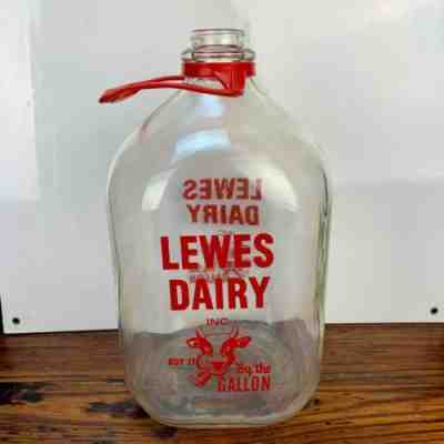 Vintage LEWES DAIRY Delaware Gallon MILK BOTTLE Farm Advertising