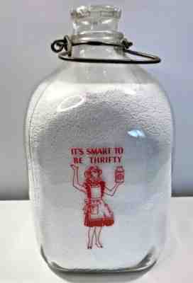 RARE Four SIDED Vintage Bordenâ??s One Gallon Glass Milk Bottle Jug SQUARE ELSIE