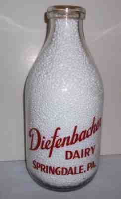 Diefenbacher Dairy Springdale PA. Pyro Half Gallon Milk Man Graphic