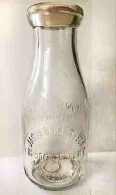 Unseen XEx Rare Milk Bottle Jacob B. Karr & Son Brookside Dairy Manasquan NJ