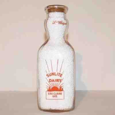 Sunlite Dairy Cream Top Milk Bottle Eau Claire WI