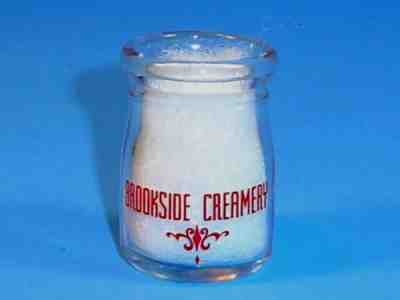 VINTAGE BROOKSIDE CREAMERY MANVILLE N.J GLASS CREAMER CREAM BOTTLE~MILK RELATED