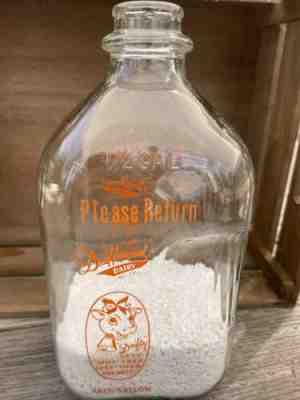 Vintage Driftwood Dairy Farm Half Gallon Milk Bottle El Monte LA CA Pyro Drifty