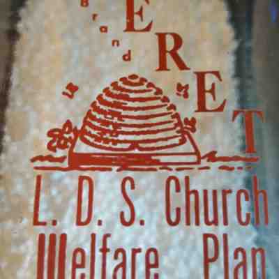 Rare Deseret Brand L.D.S. Church Welfare Plan ACL Quart Milk Bottle Salt Lake UT