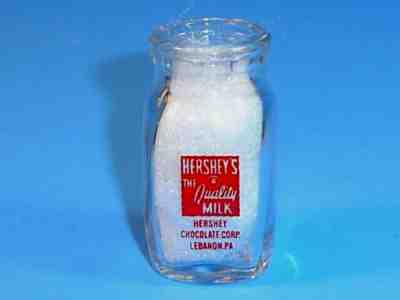 VTG HERSHEY'S CHOCOLATE CORP LEBANON PA GLASS CREAMER CREAM BOTTLE~MILK RELATED