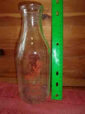 Vintage Dairy Milk Bottle Fitchett Bros Brothers Lake View Glass Poughkeepsie NY