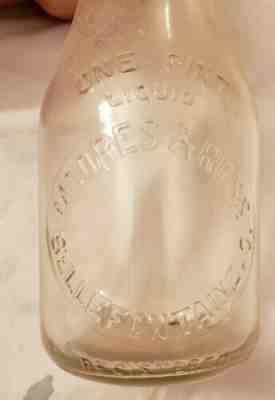 Moores and Ross Pint Embossed Milk Bottle Bellefontaine, Ohio