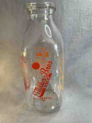 Vintage MILK BOTTLE MILLER BROS. DAIRY MILLERSBURG , PA Graphics All Sides