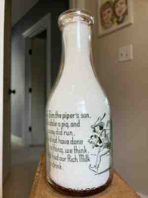 TRPQ Milk Bottle - Nursery Rhyme - Clover Farms - Norwalk CT - Connecticut