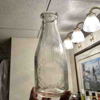 Qt Milk Bottle Henrico Dairy Chas J Arnold Brunswick MD Frederick County Scarce