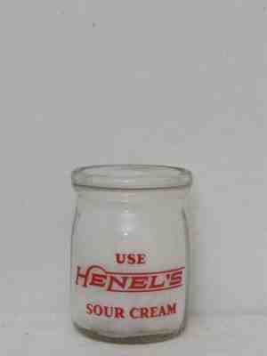 TRPHP Milk Bottle Henel Henel's Dairy Farm Buffalo NY KENMORE NY AREA Sour Cream