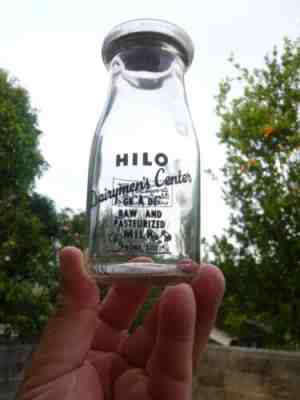HALF PINT HILO DAIRYMEN'S CENTER *DISNEY* HAWAII MILK BOTTLE