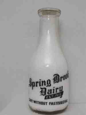 RPQ Milk Bottle Spring Brook Dairy Wilson Ridgway PA Safe without ...