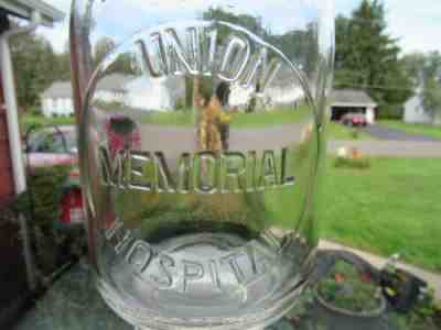 TREQ Milk Bottle Union Memorial Hospital Baltimore MD BALTIMORE COUNTY 1952 RARE